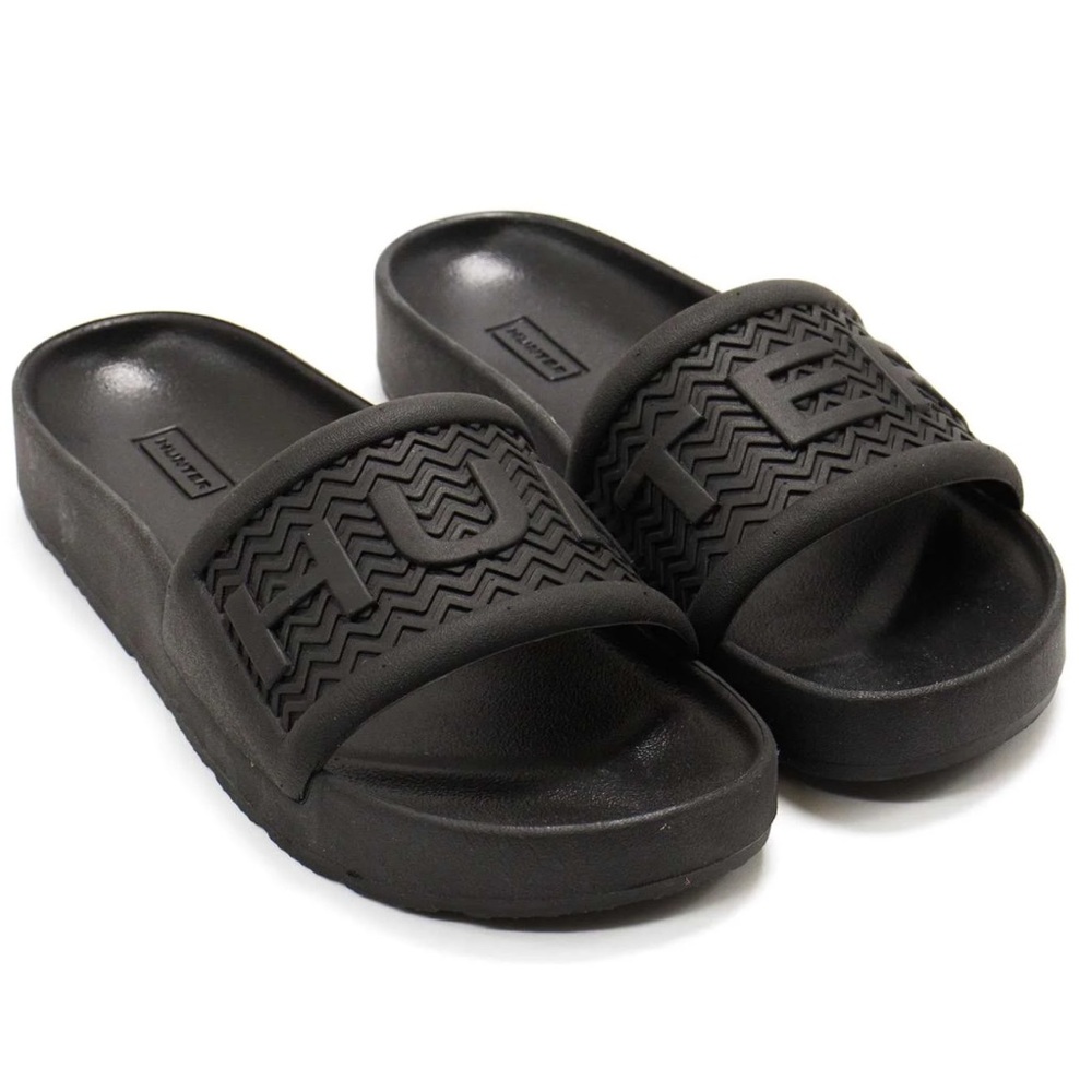 Hunter Women’s Bloom Algae Black Slide Size 7